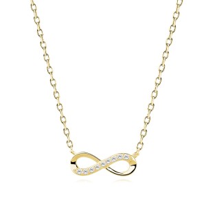 Colier argint placat cu aur galben infinit cu pietre DiAmanti Z1107NG_W-DIA (Argint 925‰ 2,1 g.)